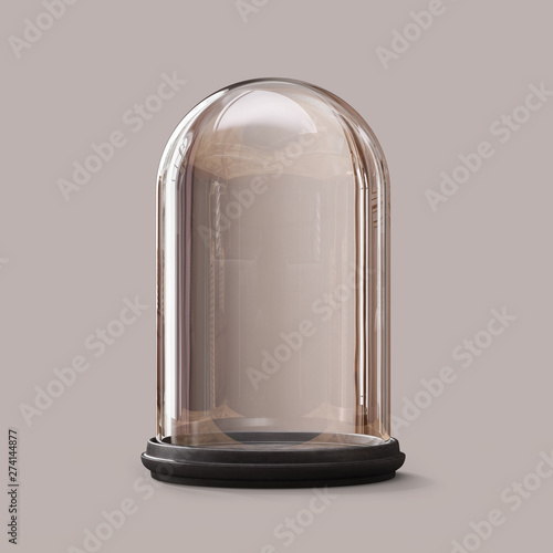 Canvas-taulu Empty glass dome on а dark background. Clipping path included.