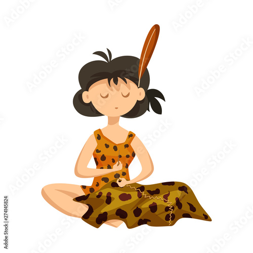 Vector design of woman and primeval sign. Set of woman and skin stock symbol for web.