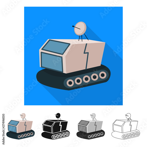 Vector illustration of station and moon icon. Set of station and robot vector icon for stock.