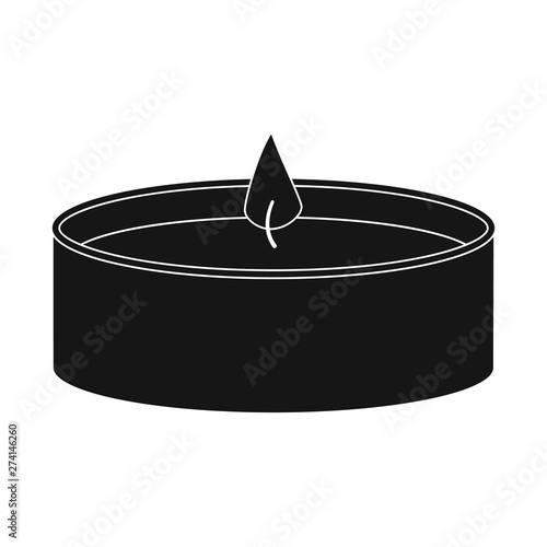 Vector illustration of candle and wick icon. Collection of candle and aroma stock symbol for web.