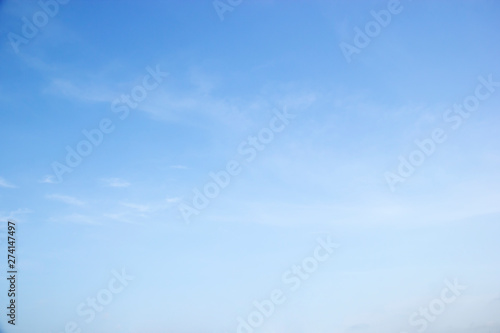Canvas Print Fantastic soft white clouds against blue sky  in twilight time.