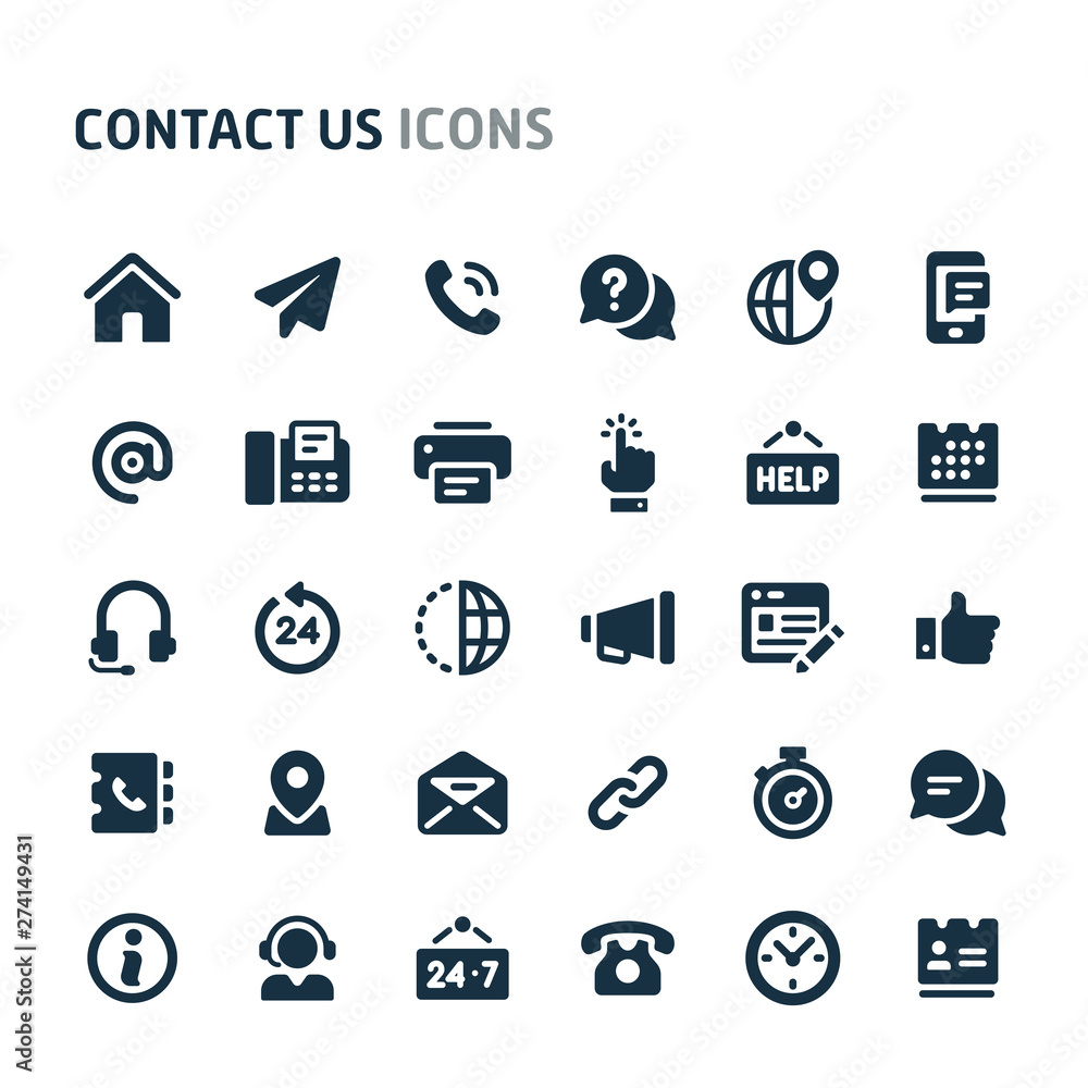 Contact Us Vector Icon Set. Fillio Black Icon Series. Contact Us Vector Icon Set. Fillio Black Icon Series.