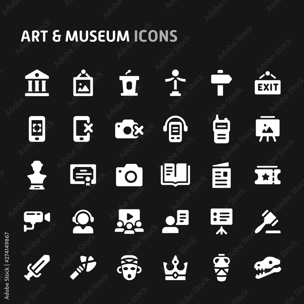 Art & Museum Vector Icon Set. Art & Museum Vector Icon Set.