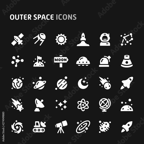 Outer Space Vector Icon Set.