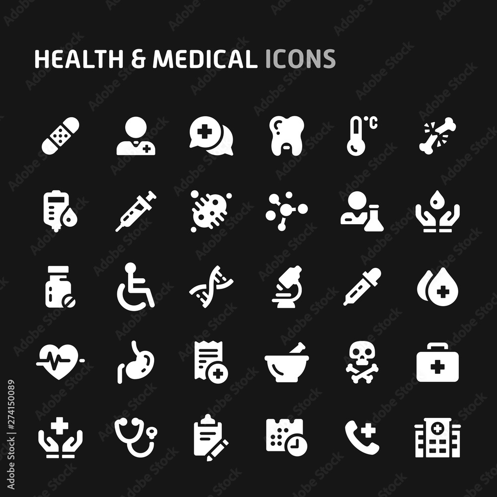 Health & Medical Vector Icon Set. Health & Medical Vector Icon Set.