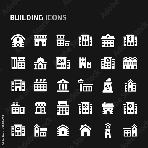 Building Vector Icon Set.