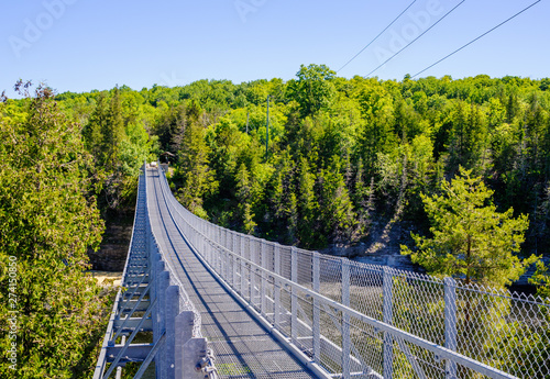Ranney Gorge Suspension Bridge in summer.