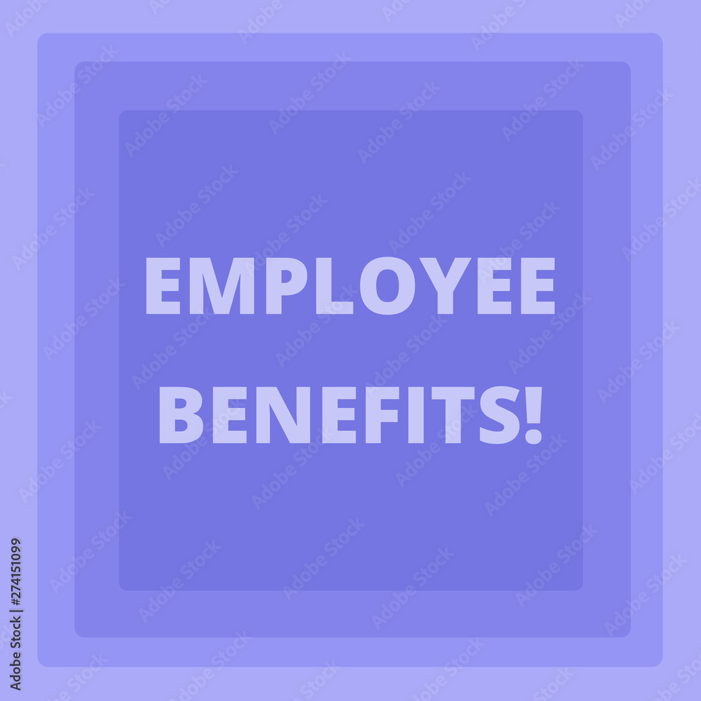Handwriting text writing Employee Benefits. Conceptual photo indirect and non cash compensation paid to employee Pattern of Concentric Square photo in Pastel Blue with Same Center Point Handwriting text writing Employee Benefits. Conceptual photo indirect and non cash compensation paid to employee Pattern of Concentric Square photo in Pastel Blue with Same Center Point