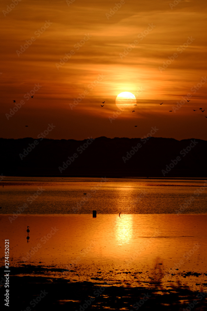 Sunset in Faro Island, Algarve, Portugal. Sunset in Faro Island, Algarve, Portugal.