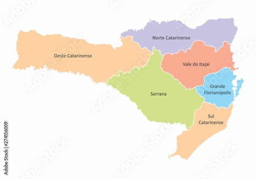 Santa Catarina State regions map