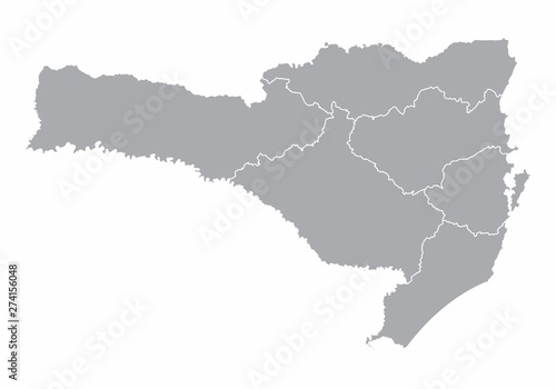 Santa Catarina State regions map photo