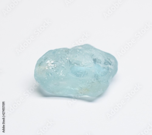 Aquamarine raw gemstone photo