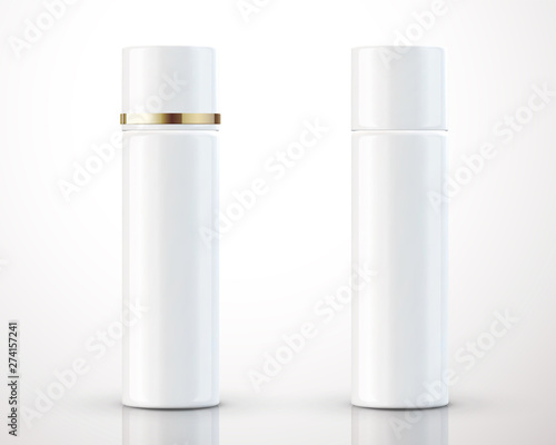 White cosmetic bottles package