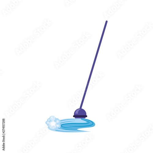 Isolated cleaning mop design icon vector ilustration