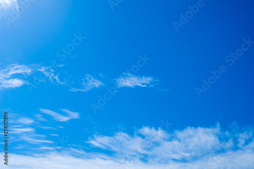 【写真素材】 青空 空 雲 初夏の空 背景 背景素材 6月 コピースペース 