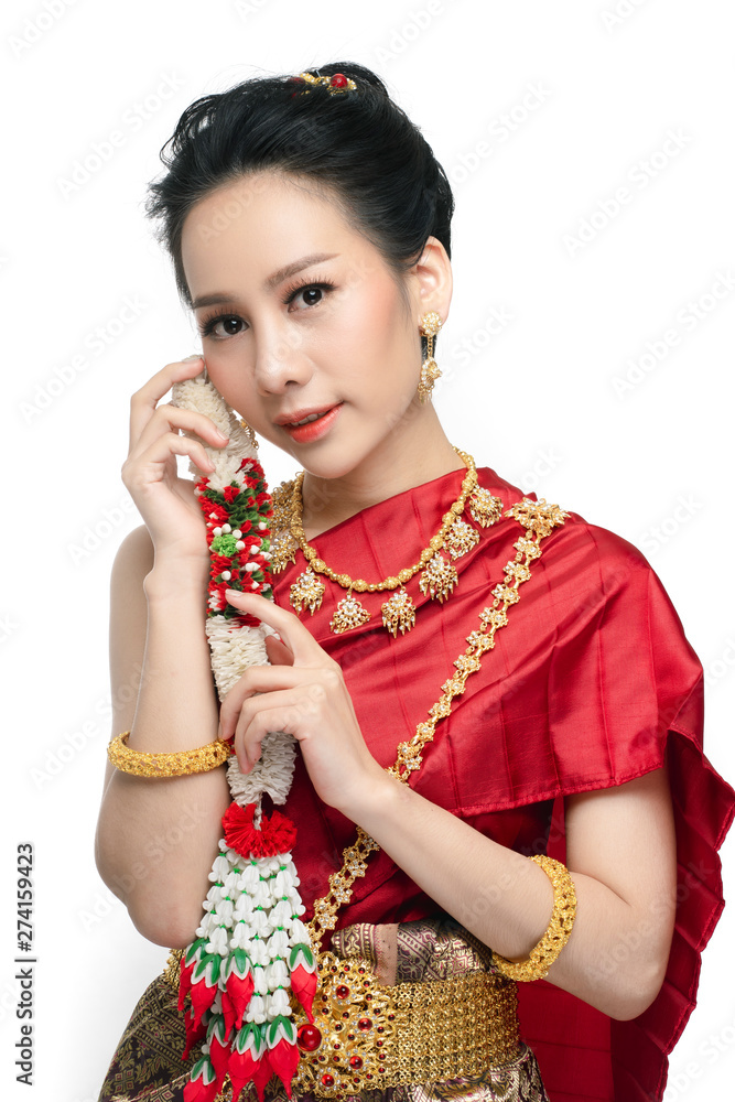 Beautiful Thai woman with traditional dress.