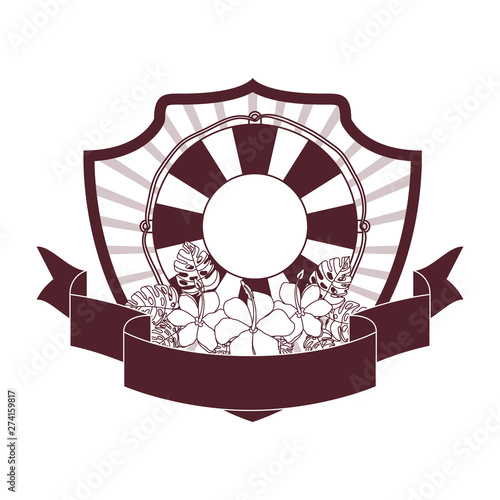 frame with lifesaving float in white background