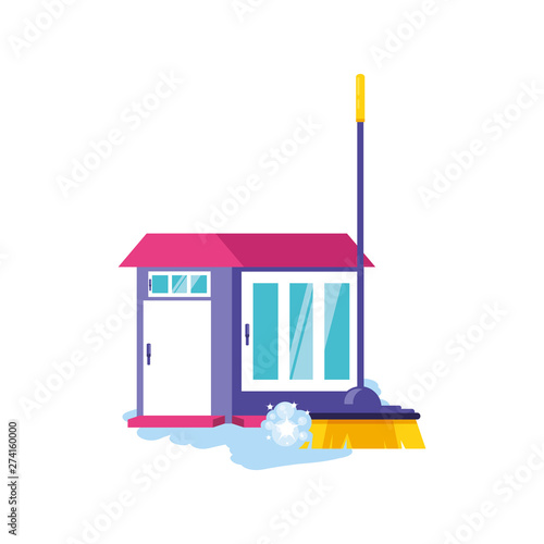 Isolated cleaning brush and house design