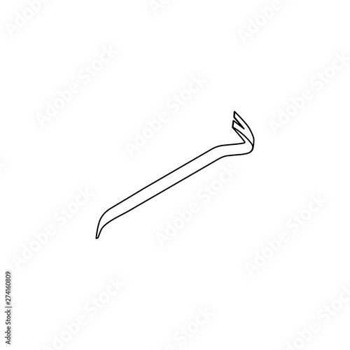 Crowbar vector linear icon. Universal key.