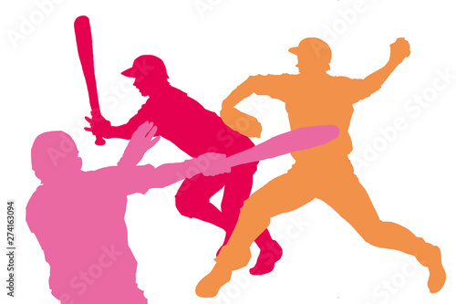 野球のシルエットデザイン