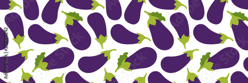 Eggplant seamless pattern. Vegetable. Hand drawn doodle vector sketch. Healthy food. Vegetarian product. Vegan menu