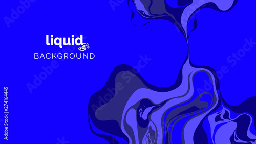 Abstract liquid background, in cool blue and purple ink on light blue