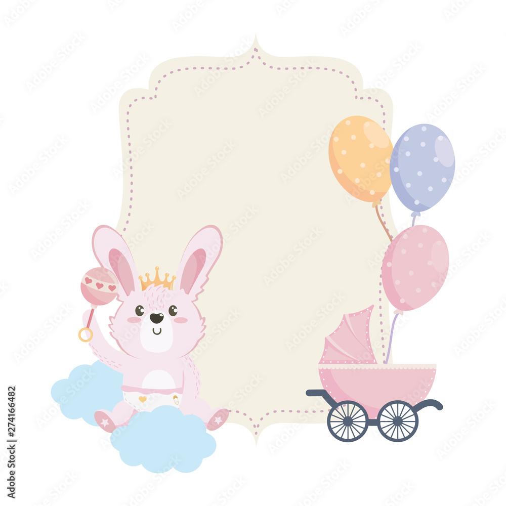 baby shower symbol and rabbit design