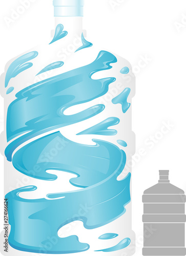 Abstract Swirling Water inside a 5 Gallon Container