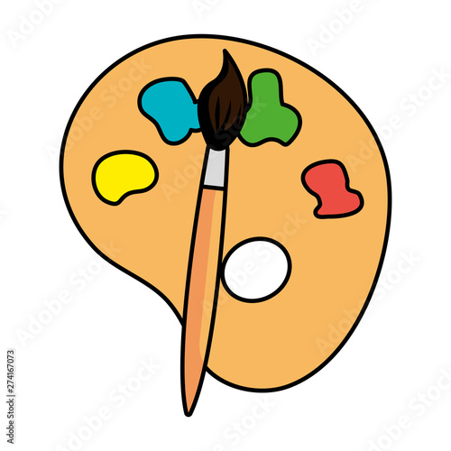 paint colors pallette with brush