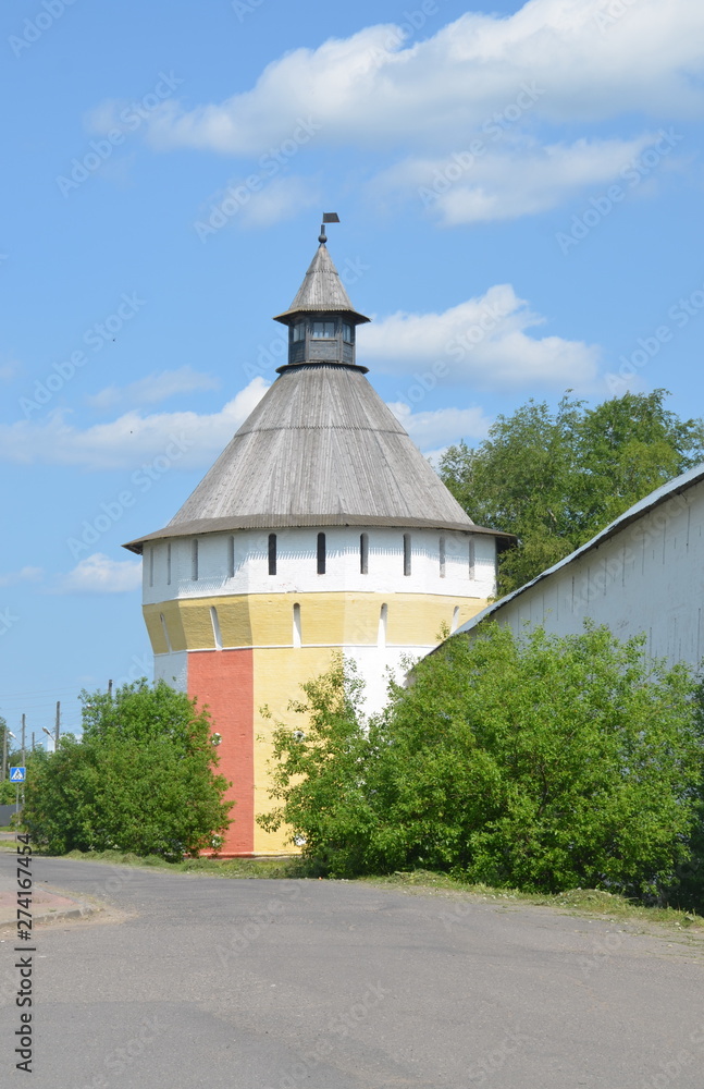 South tower of Spaso-Prilutsky monastery in Vologda, Russia 