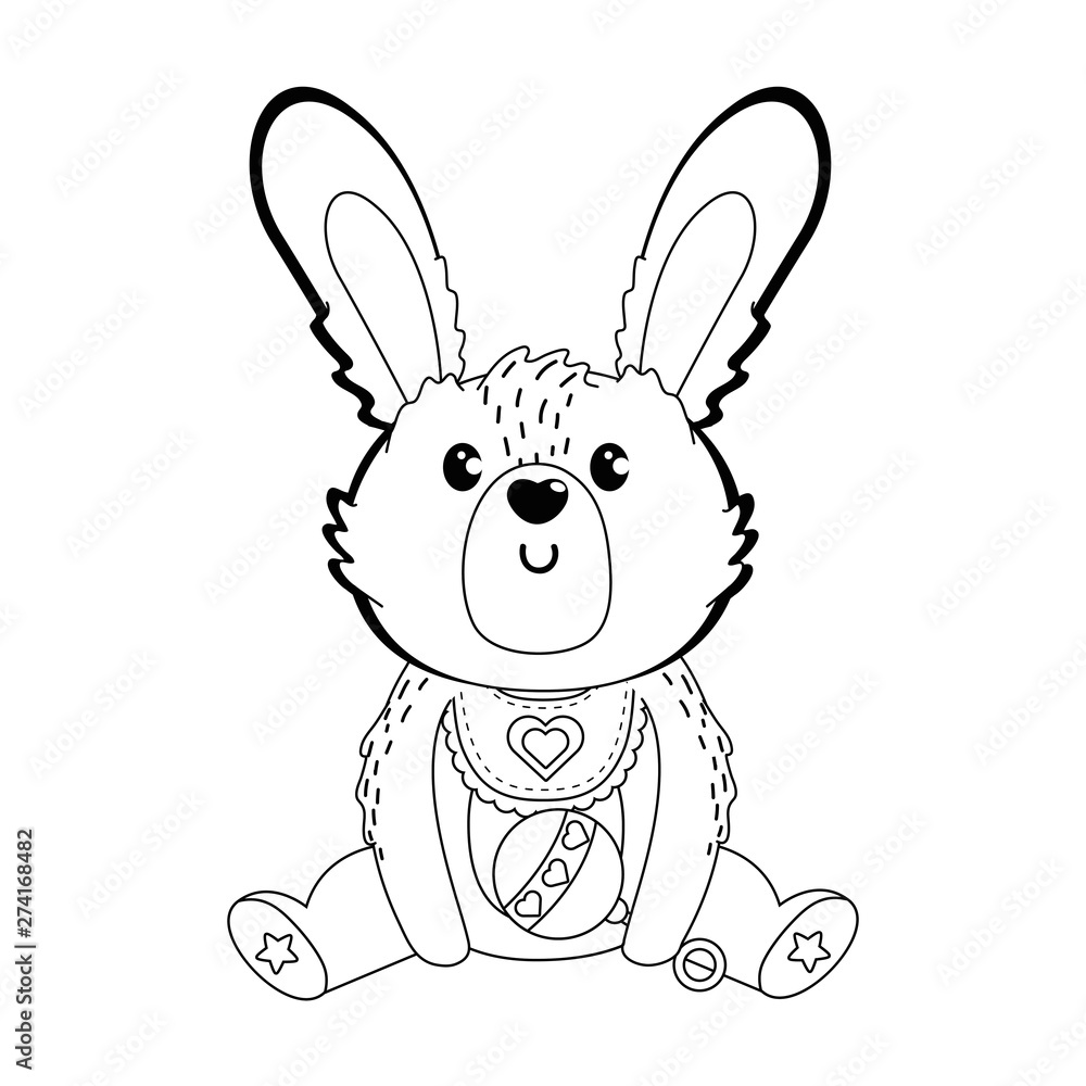 Rabbit and baby shower symbol design