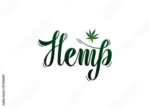Vector illustration for environmental theme - Hemp. Lettering.