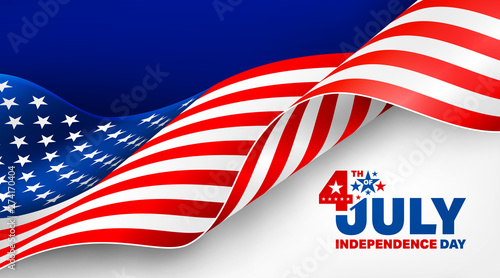 4th of July poster template.USA independence day celebration with American flag.USA 4th of July promotion advertising banner template for Brochures,Poster or Banner.Vector illustration EPS 10