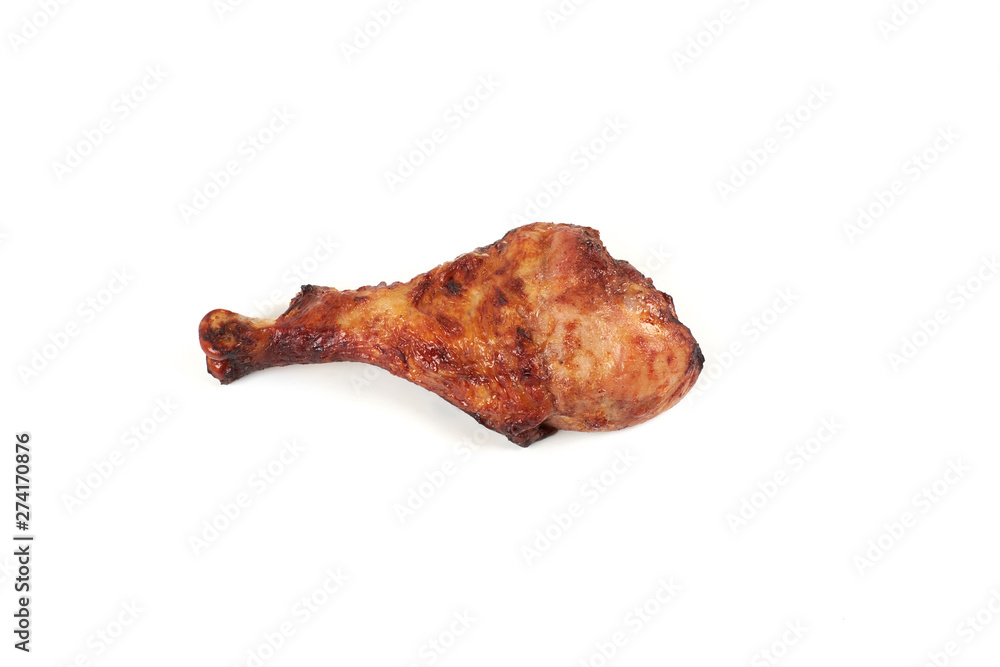 roasted turkey leg isolated on white background. roasted turkey leg isolated on white background.
