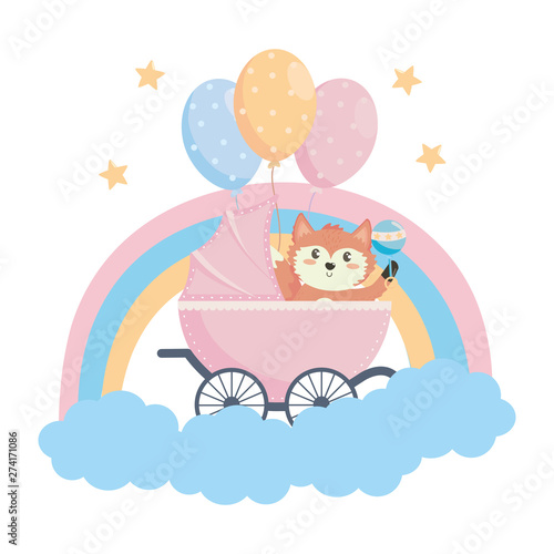 baby shower symbol and fox design