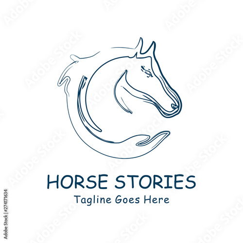 horse head and hand abstract design