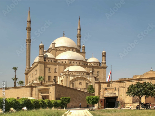 morning view of the alabaster mosque in cairo, egypt