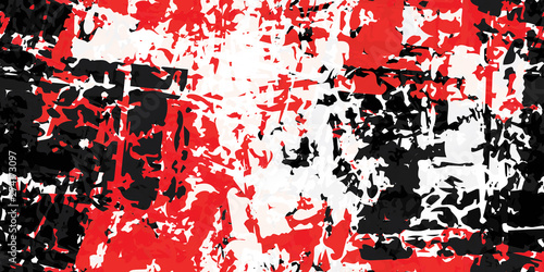 Grunge background black, white, red. Abstract seamless vector texture.