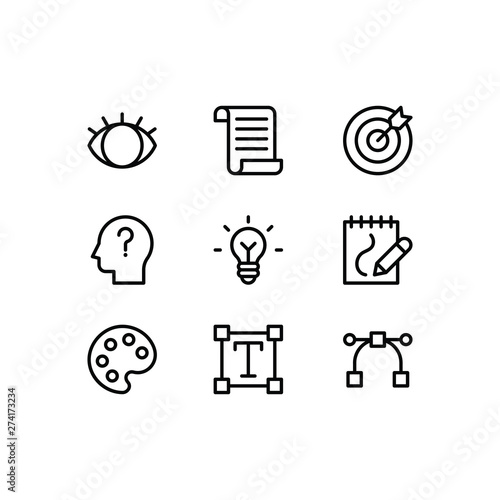 Branding and graphic design icons. Vector creative and development icon set