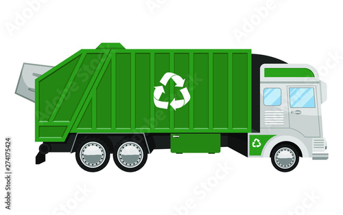 Garbage truck vector design illustration isolated on white background © Emil