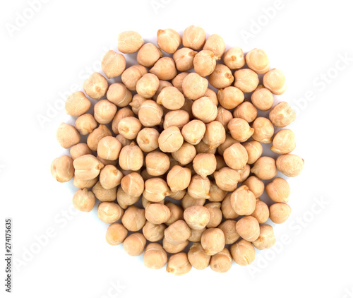 chickpeas isolated on white background. healthy food