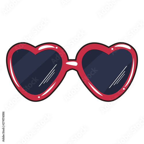 sunglasses shape hearts comic pop art