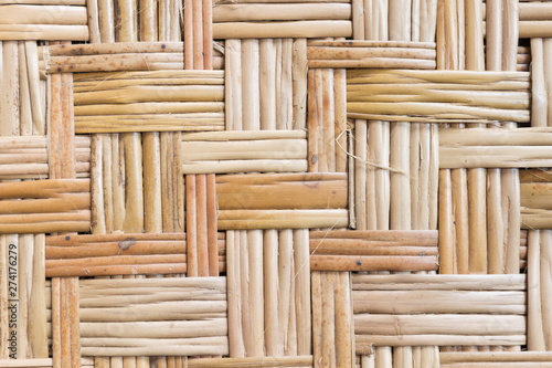 Bamboo Weave Texture or Bamboo Weave Pattern Background Close Up View