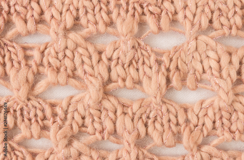 Brown Knitting Pattern or Knitted Pattern Background Close UP View Brown Knitting Pattern or Knitted Pattern Background Close UP View