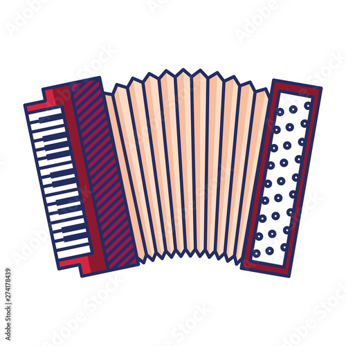 accordion musical instrument isolated icon