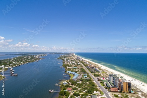 Aerial view of Ono Island, Alabama and perdido beach, Florida  photo