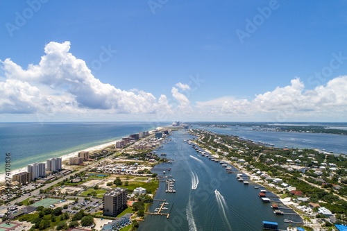 Aerial view of Ono Island, Alabama and perdido beach, Florida  photo