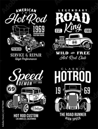 Vintage Hot Rod Graphic T-shirts Collection