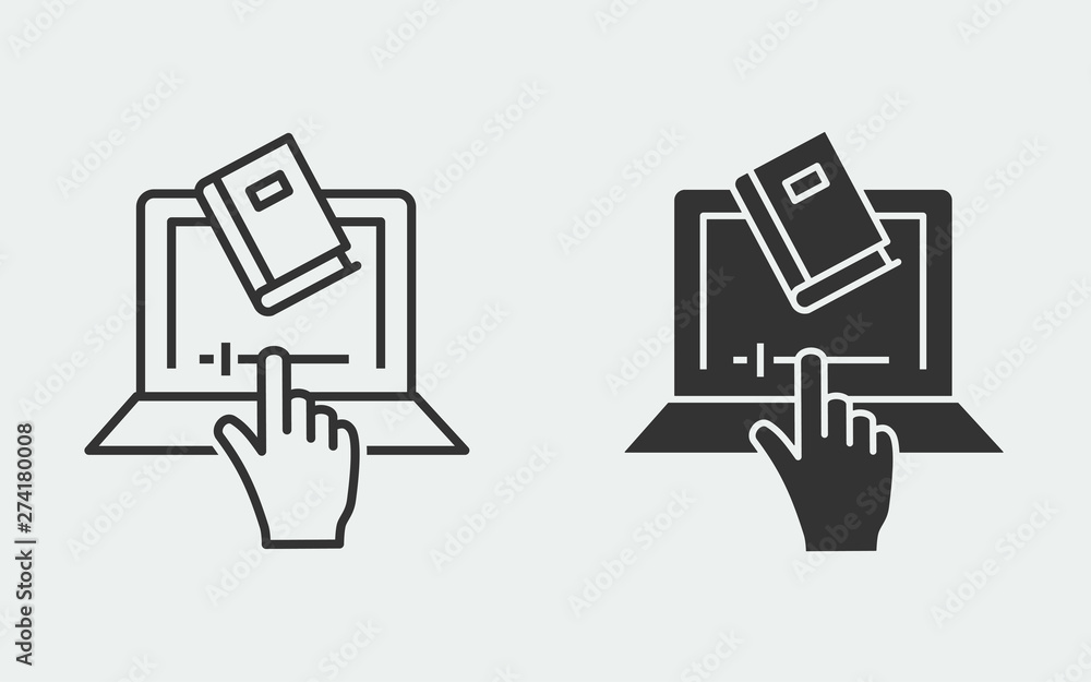 Online education vector icon for graphic and web design. Online education vector icon for graphic and web design.