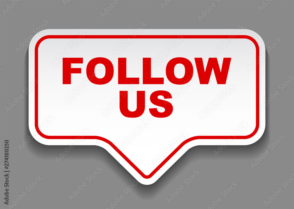 red vector banner follow us red vector banner follow us